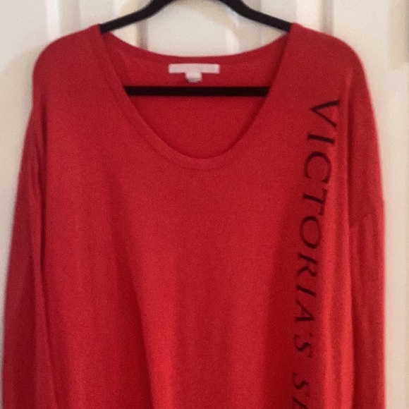 Victoria’s Secret Red Sleepshirt w/ Black Lettering - Picture 2 of 9